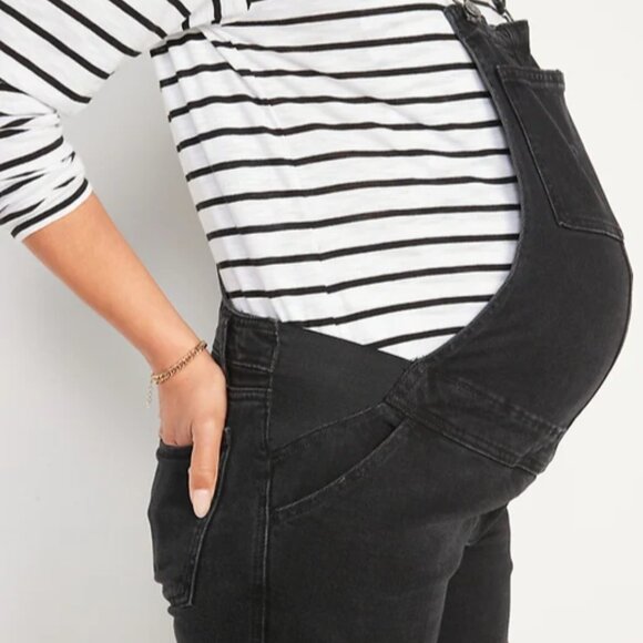 Maternity Side-Panel OG Straight Jean Overalls - Picture 5 of 5